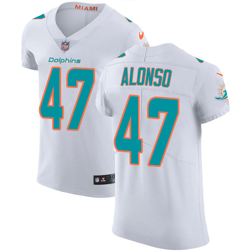 Nike Dolphins #47 Kiko Alonso White Men's Stitched NFL Vapor Untouchable Elite Jersey - Click Image to Close